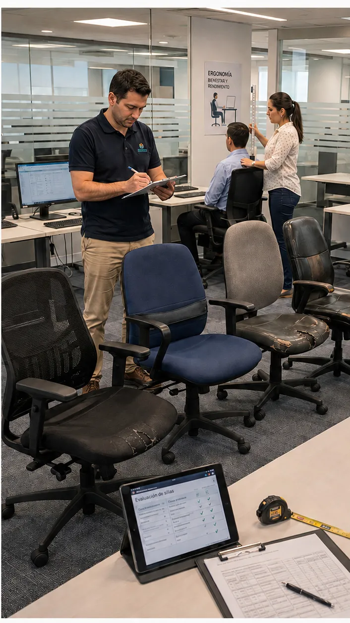 Validación ergonómica de sillas en oficinas
